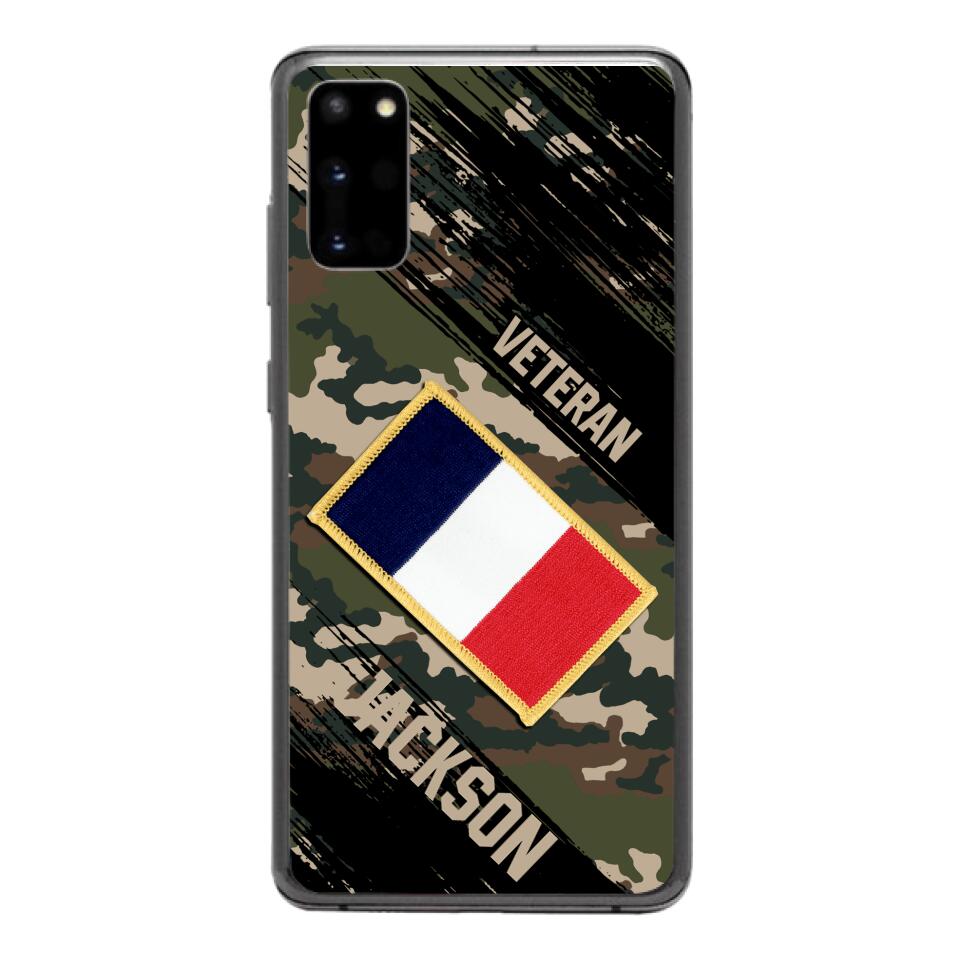 Personalized French Army Veteran Camo Phone Case Printed QTDT3103