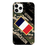 Personalized French Army Veteran Camo Phone Case Printed QTDT3103
