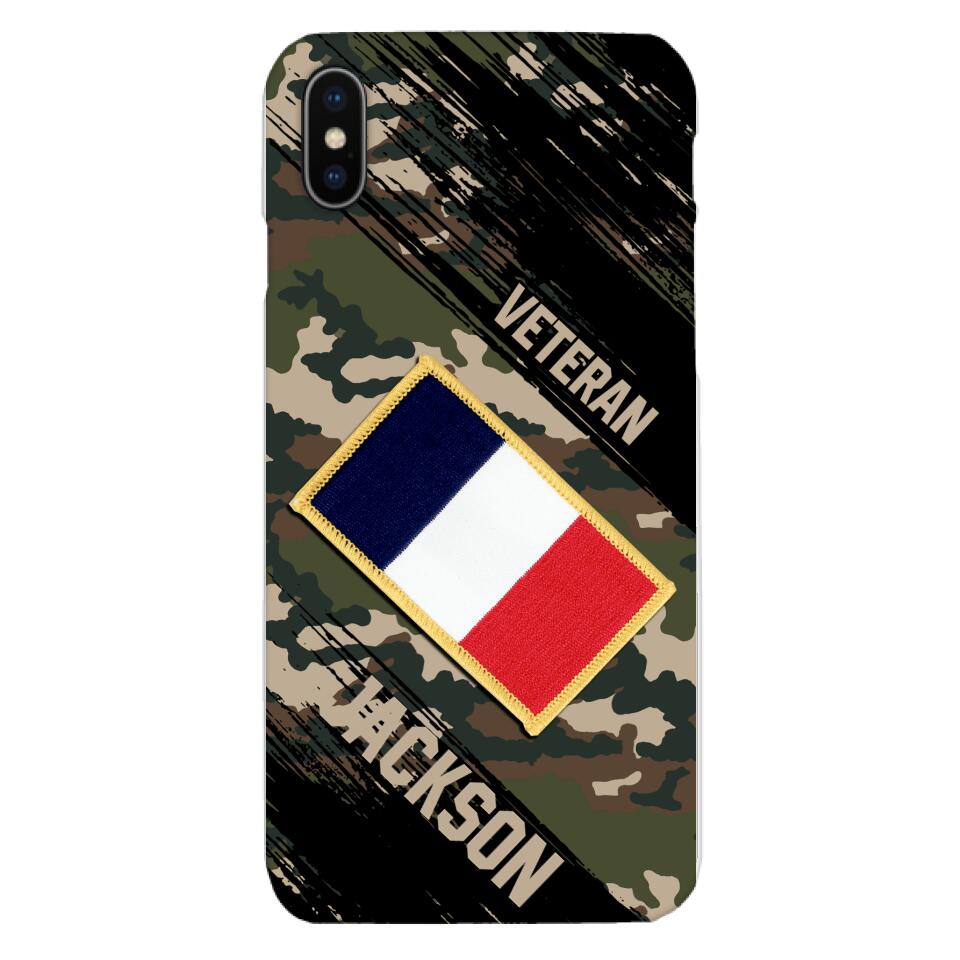 Personalized French Army Veteran Camo Phone Case Printed QTDT3103