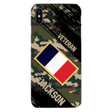 Personalized French Army Veteran Camo Phone Case Printed QTDT3103