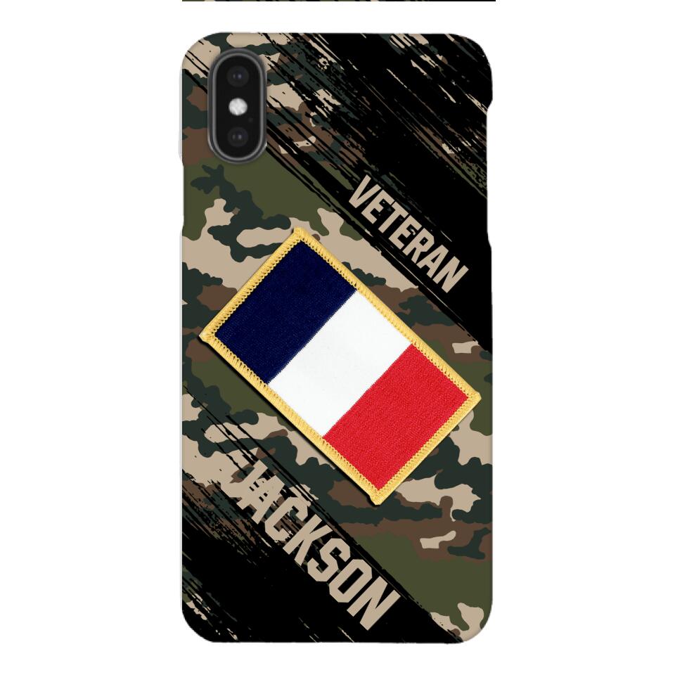 Personalized French Army Veteran Camo Phone Case Printed QTDT3103