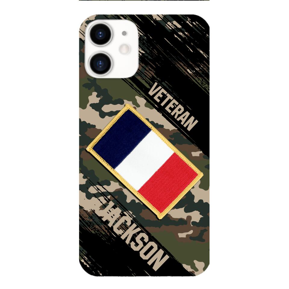 Personalized French Army Veteran Camo Phone Case Printed QTDT3103