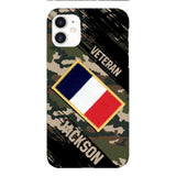 Personalized French Army Veteran Camo Phone Case Printed QTDT3103
