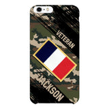 Personalized French Army Veteran Camo Phone Case Printed QTDT3103
