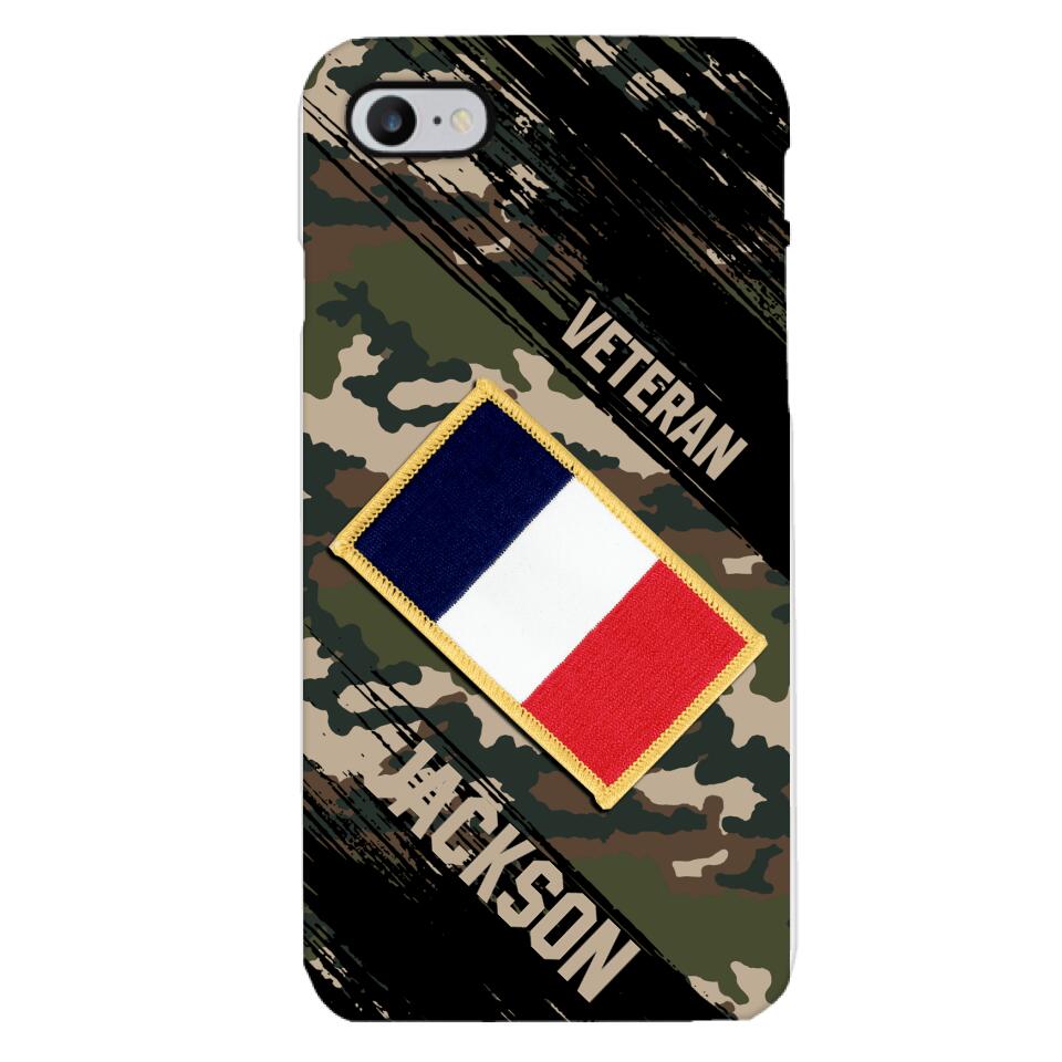 Personalized French Army Veteran Camo Phone Case Printed QTDT3103