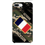 Personalized French Army Veteran Camo Phone Case Printed QTDT3103