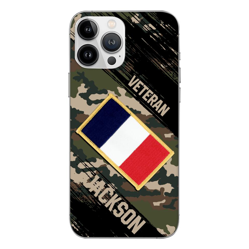 Personalized French Army Veteran Camo Phone Case Printed QTDT3103