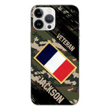 Personalized French Army Veteran Camo Phone Case Printed QTDT3103