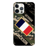 Personalized French Army Veteran Camo Phone Case Printed QTDT3103