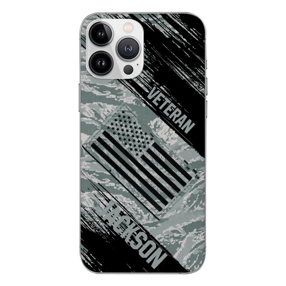 Personalized U.S Airforce Veteran Camo Phone Case Printed QTDT3103