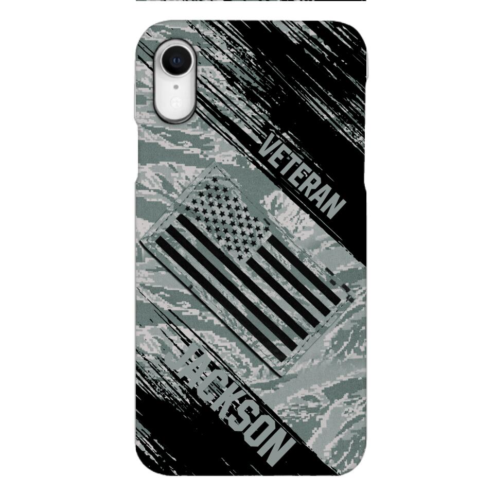 Personalized U.S Airforce Veteran Camo Phone Case Printed QTDT3103