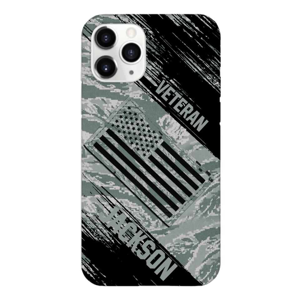 Personalized U.S Airforce Veteran Camo Phone Case Printed QTDT3103