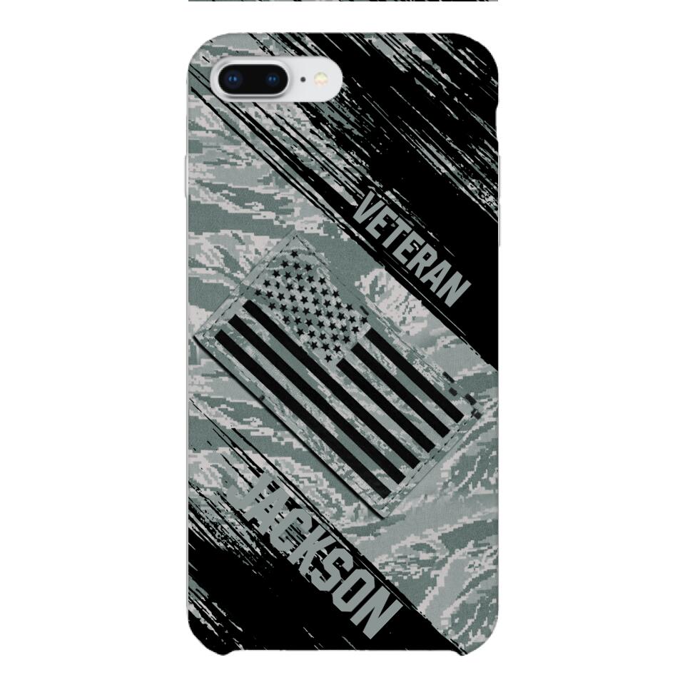Personalized U.S Airforce Veteran Camo Phone Case Printed QTDT3103