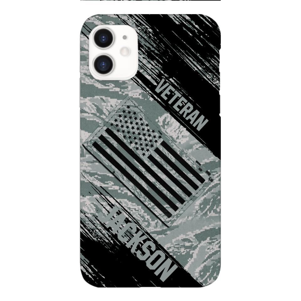 Personalized U.S Airforce Veteran Camo Phone Case Printed QTDT3103