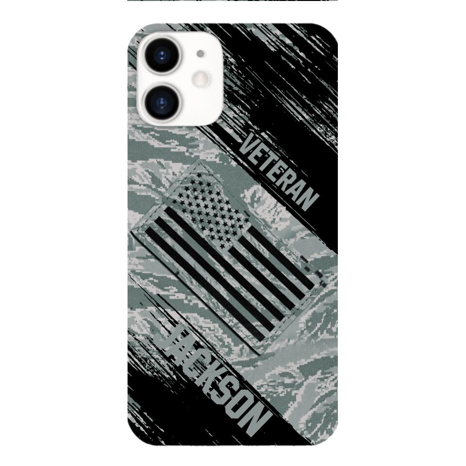 Personalized U.S Airforce Veteran Camo Phone Case Printed QTDT3103