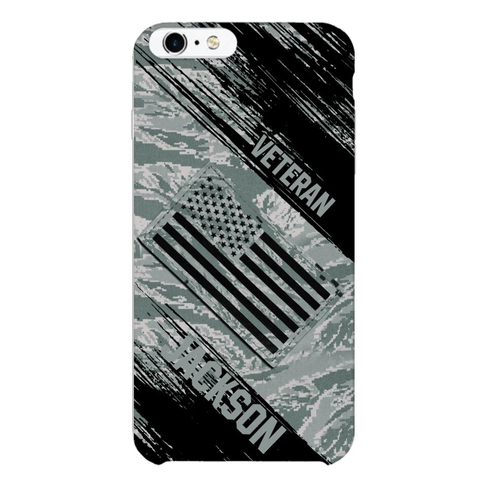 Personalized U.S Airforce Veteran Camo Phone Case Printed QTDT3103