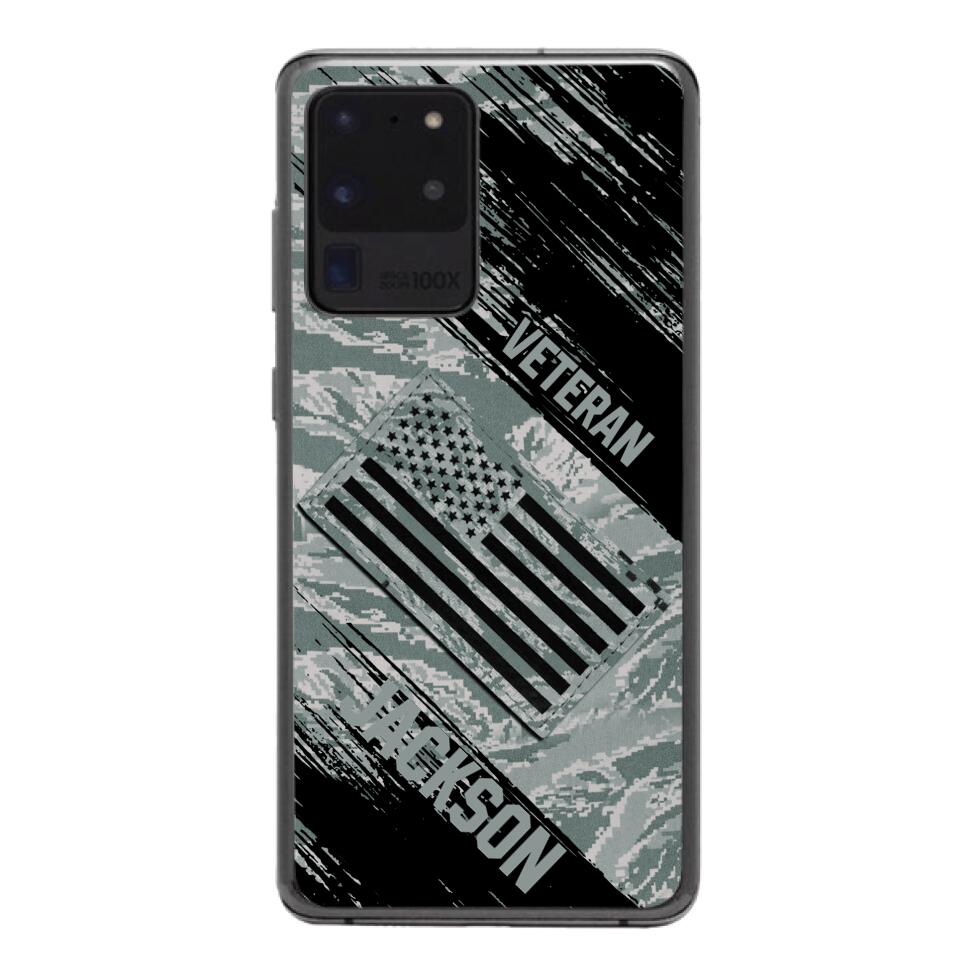 Personalized U.S Airforce Veteran Camo Phone Case Printed QTDT3103