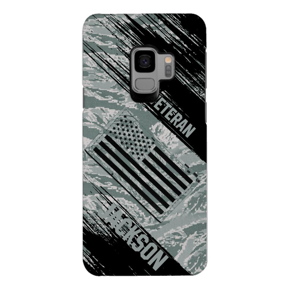 Personalized U.S Airforce Veteran Camo Phone Case Printed QTDT3103
