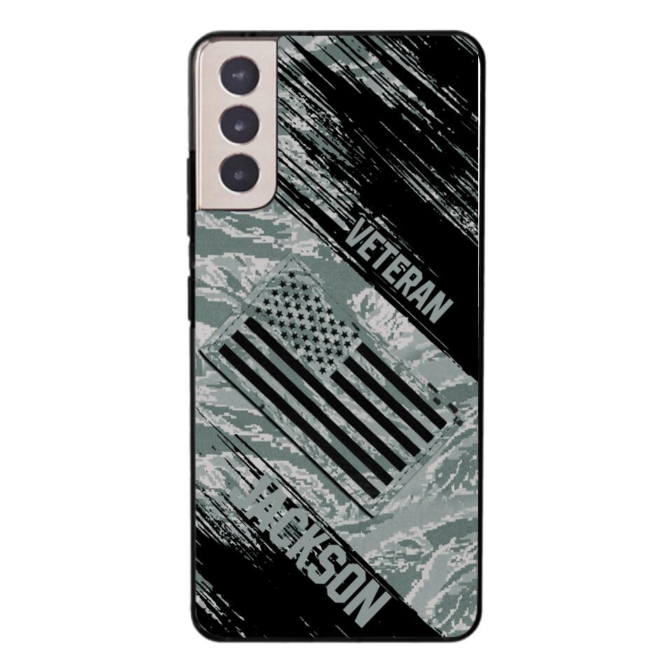Personalized U.S Airforce Veteran Camo Phone Case Printed QTDT3103