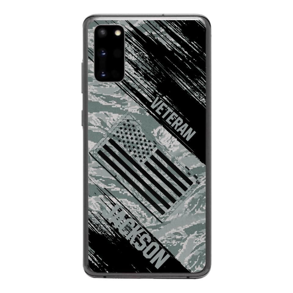 Personalized U.S Airforce Veteran Camo Phone Case Printed QTDT3103