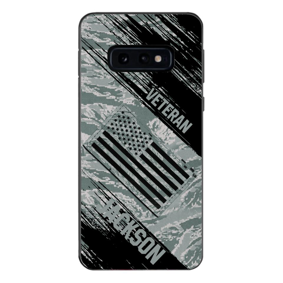 Personalized U.S Airforce Veteran Camo Phone Case Printed QTDT3103