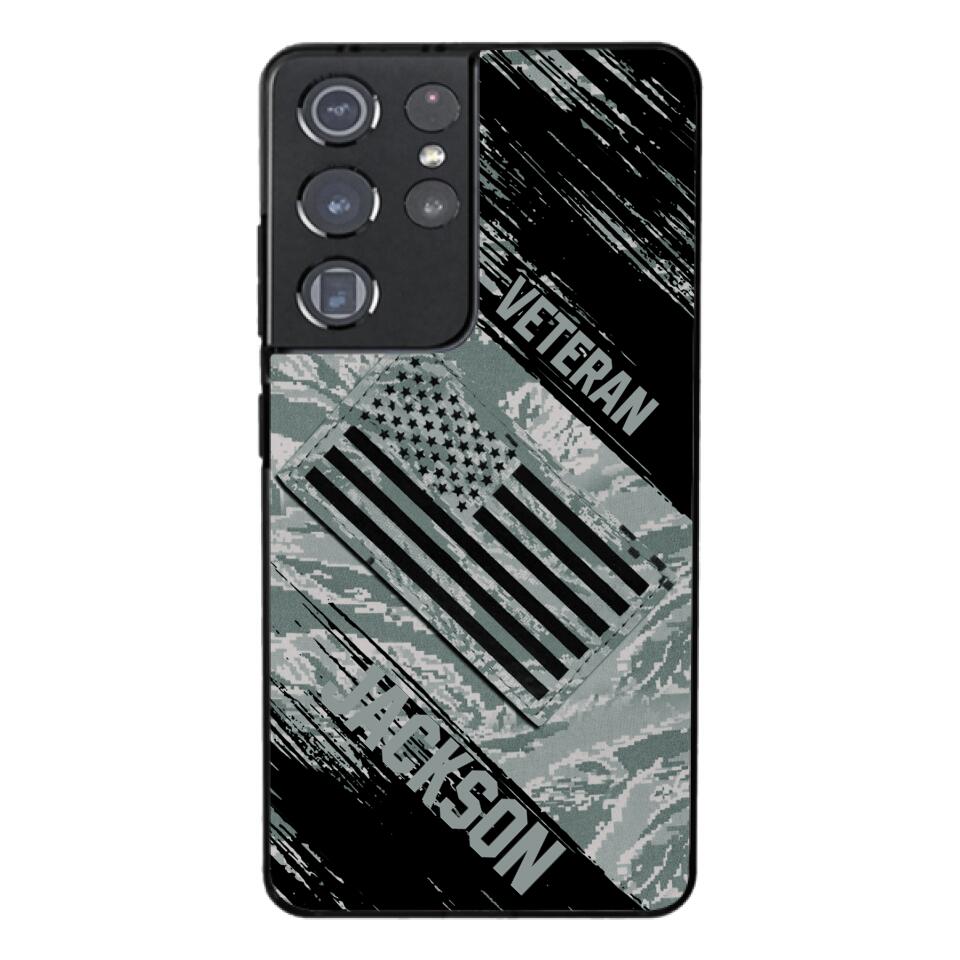Personalized U.S Airforce Veteran Camo Phone Case Printed QTDT3103
