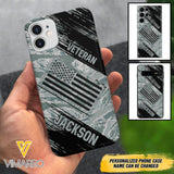 Personalized U.S Airforce Veteran Camo Phone Case Printed QTDT3103