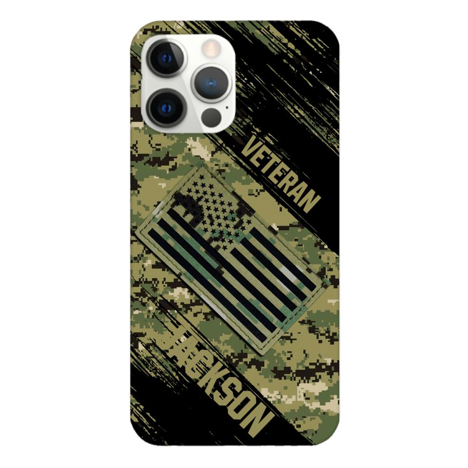 Personalized U.S Navy Veteran Camo Phone Case Printed QTDT3103