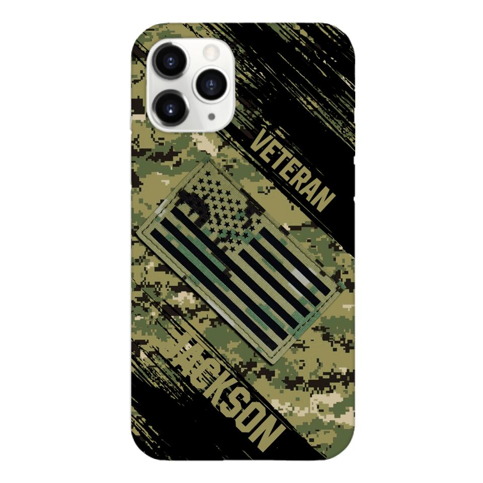 Personalized U.S Navy Veteran Camo Phone Case Printed QTDT3103