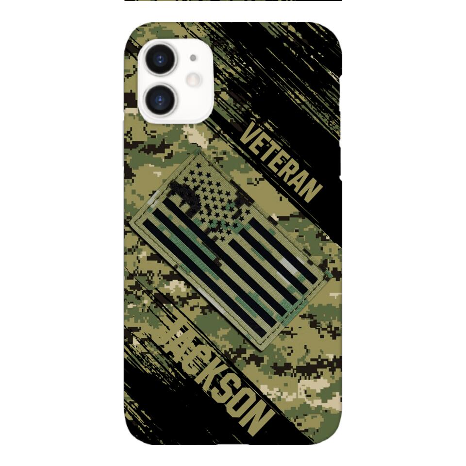 Personalized U.S Navy Veteran Camo Phone Case Printed QTDT3103