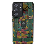 Personalized Belgium Army Veteran Camo Phone Case Printed 3T 3103