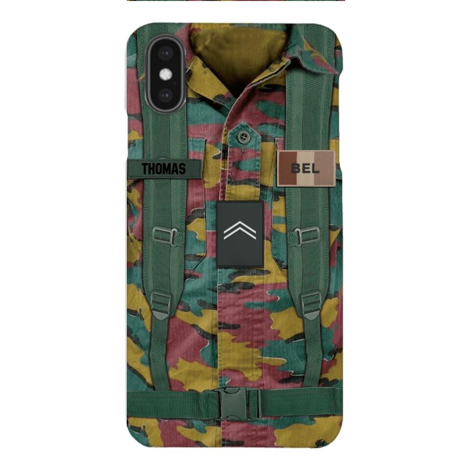 Personalized Belgium Army Veteran Camo Phone Case Printed 3T 3103
