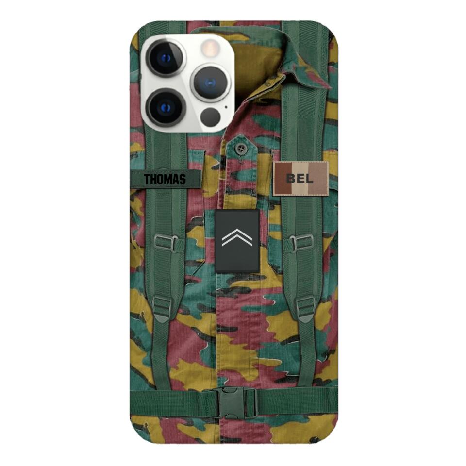 Personalized Belgium Army Veteran Camo Phone Case Printed 3T 3103