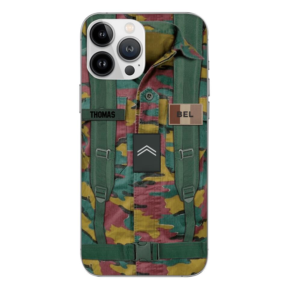 Personalized Belgium Army Veteran Camo Phone Case Printed 3T 3103