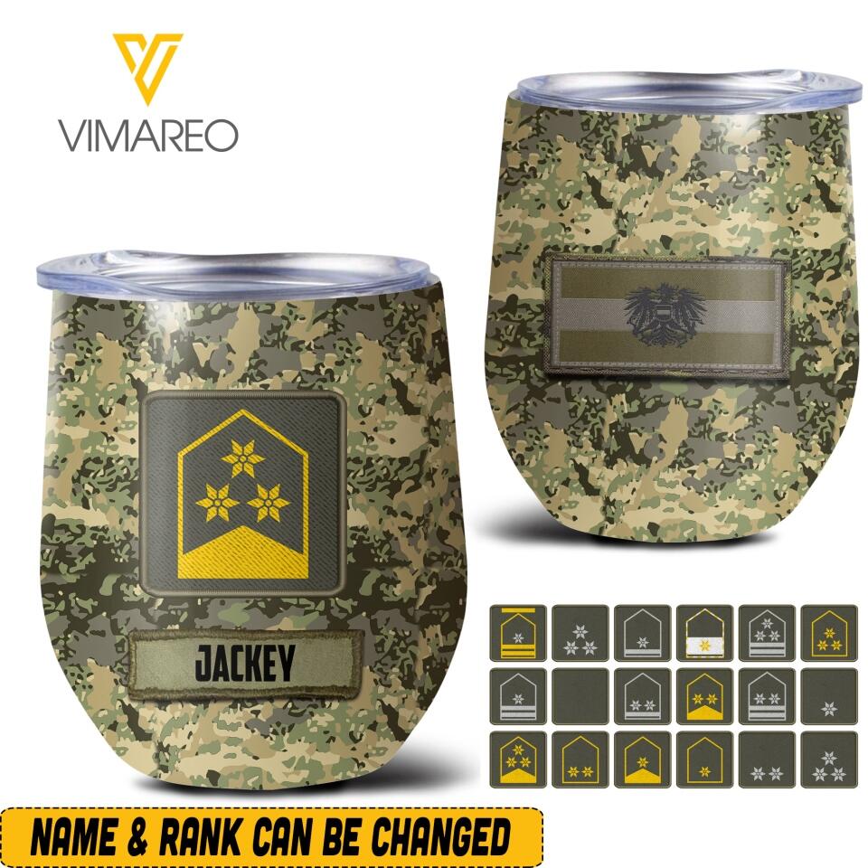 Personalized Austrian Soldier/Veterans Tumbler Printed 22MAR-HQ31