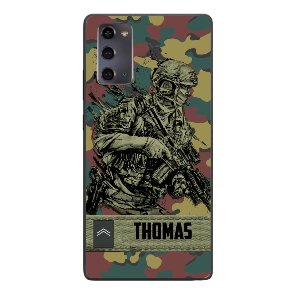 Personalized Belgian Soldier/Veterans Camo Phone Case Printed 22MAR-LN31