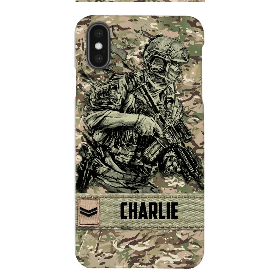 Personalized British Soldier/Veterans Phone Case Printed 22MAR-LN31