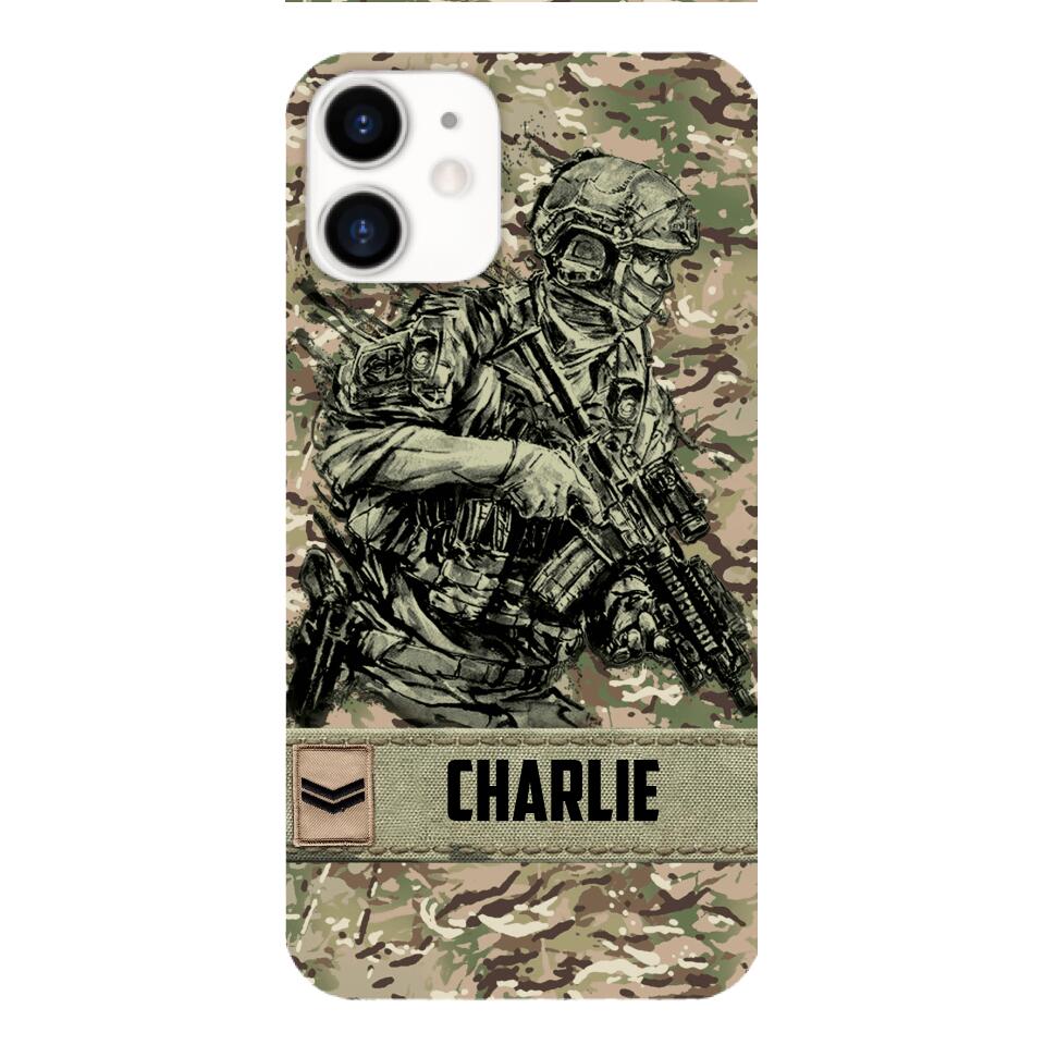 Personalized British Soldier/Veterans Phone Case Printed 22MAR-LN31