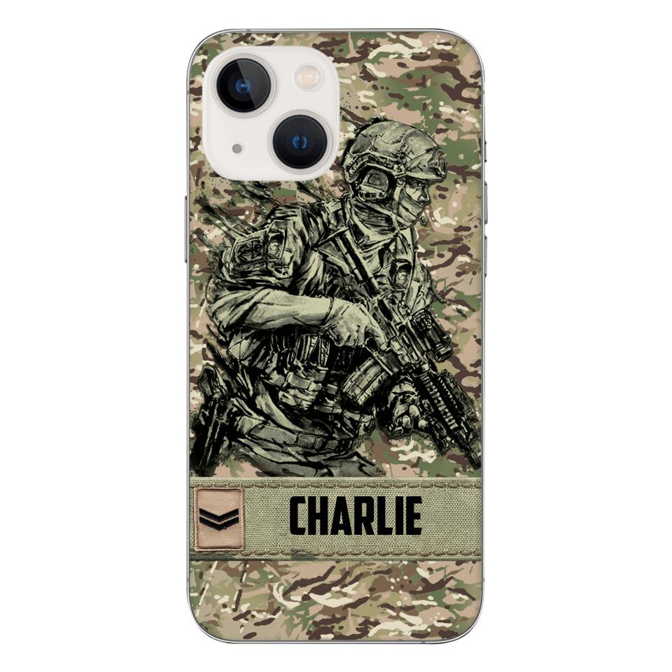 Personalized British Soldier/Veterans Phone Case Printed 22MAR-LN31
