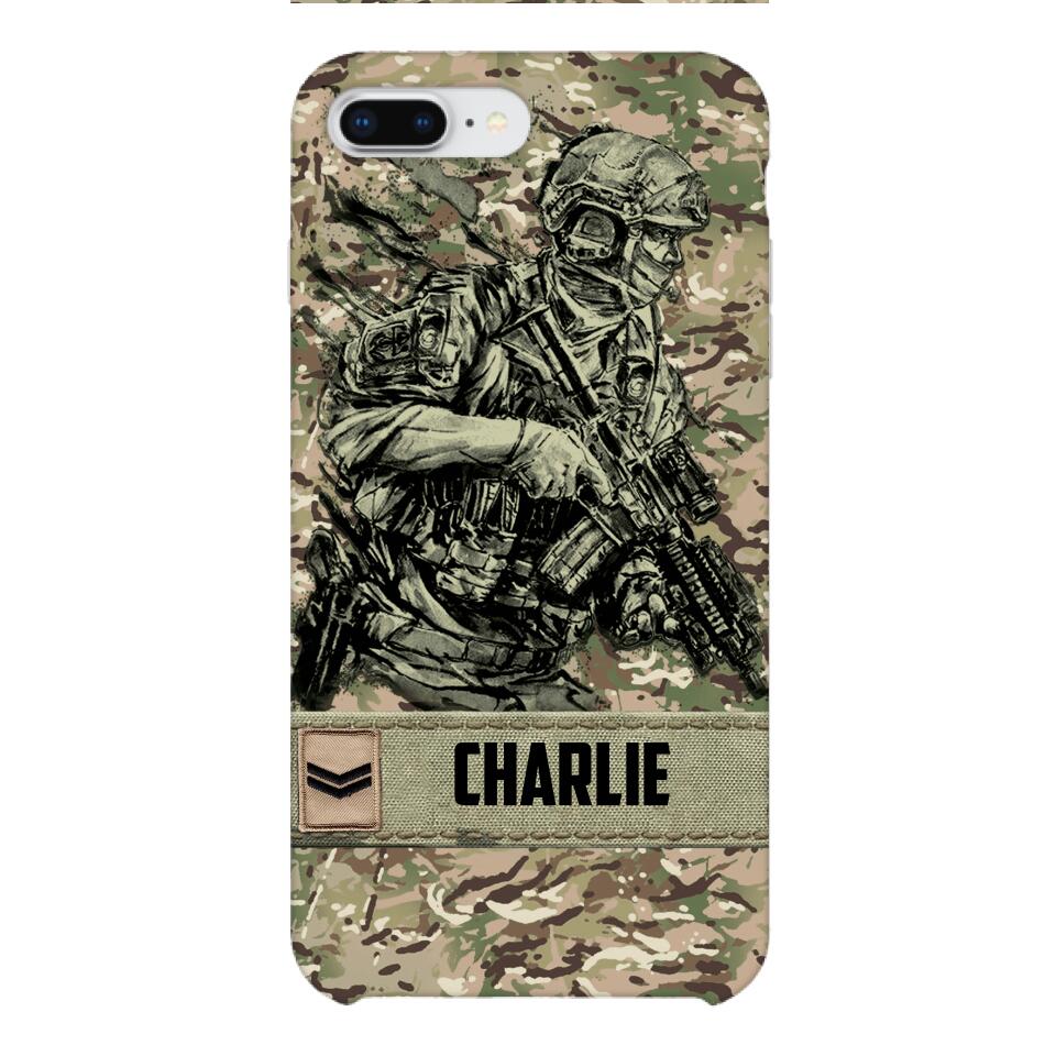 Personalized British Soldier/Veterans Phone Case Printed 22MAR-LN31