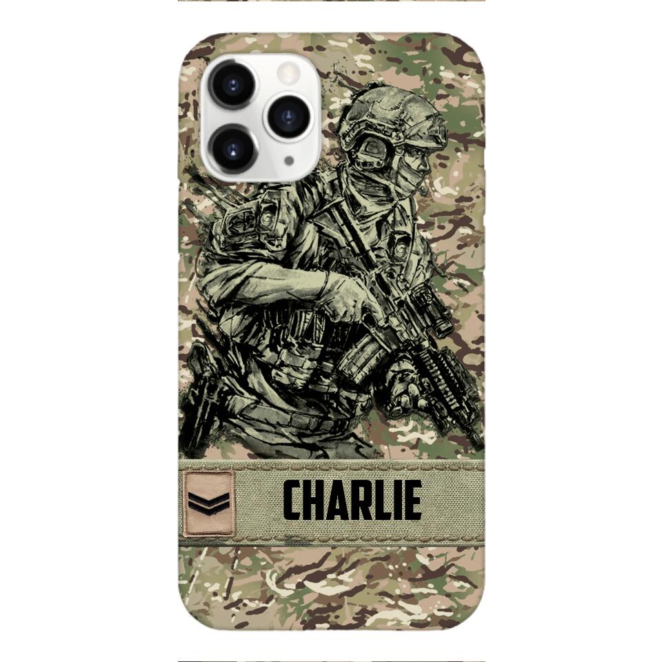 Personalized British Soldier/Veterans Phone Case Printed 22MAR-LN31