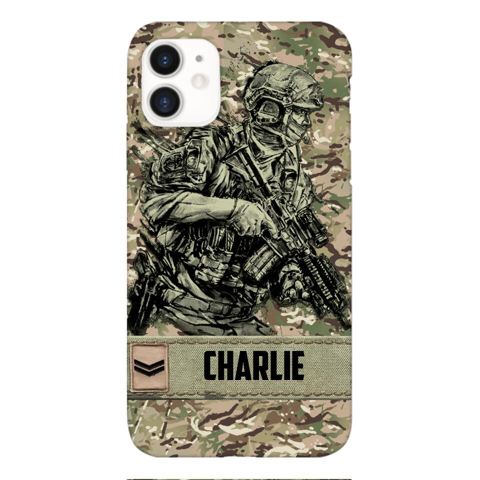 Personalized British Soldier/Veterans Phone Case Printed 22MAR-LN31
