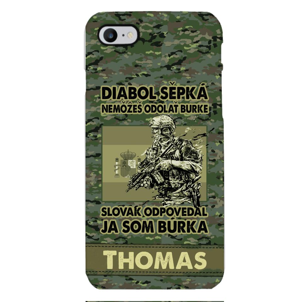 Personalized Spanish Soldier/Veterans Phone Case Printed 22MAR-QH31