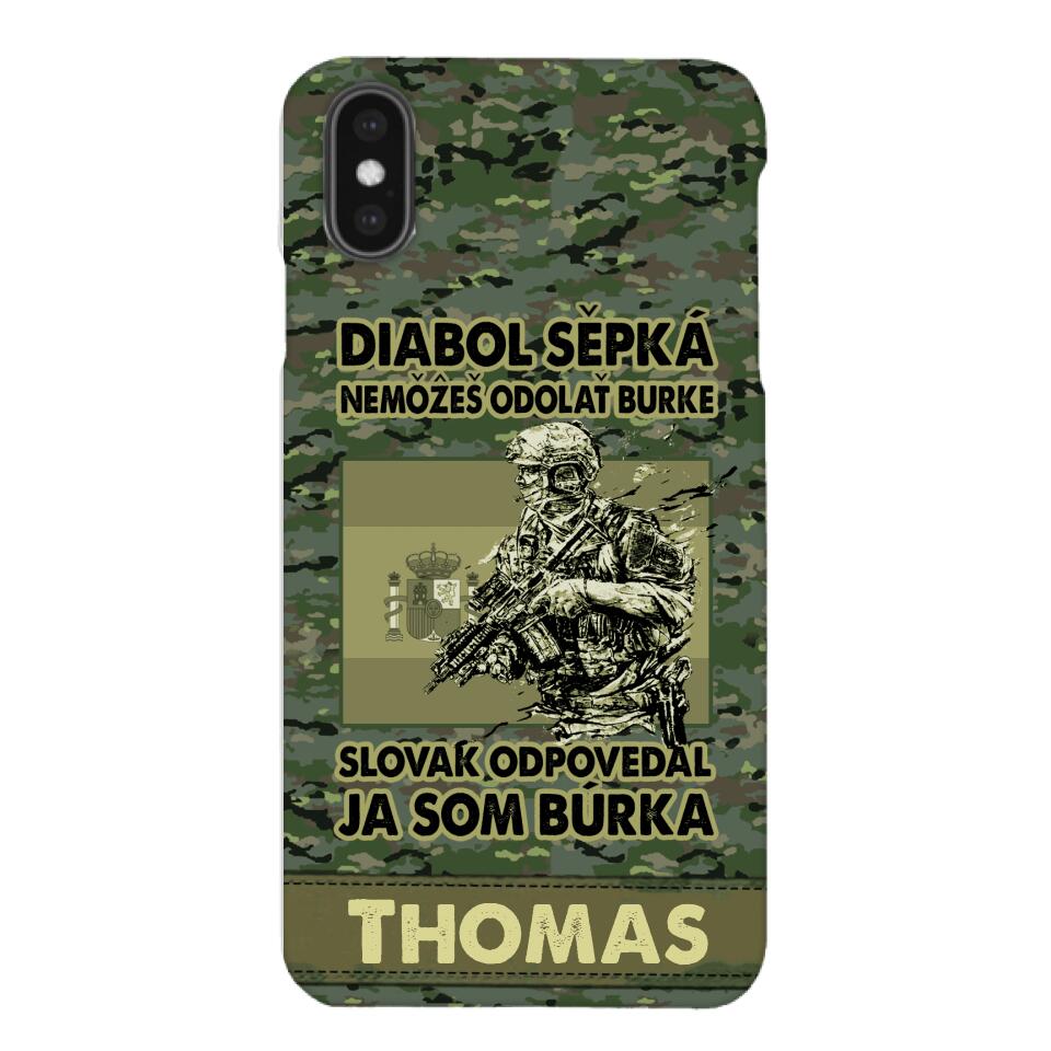 Personalized Spanish Soldier/Veterans Phone Case Printed 22MAR-QH31