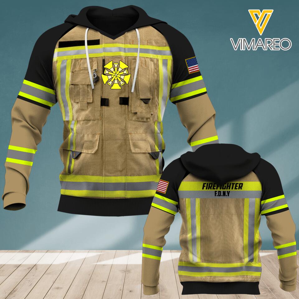PERSOANLIZED U.S FIREFIGHTER HOODIE 3D PRINTED QTDT3103