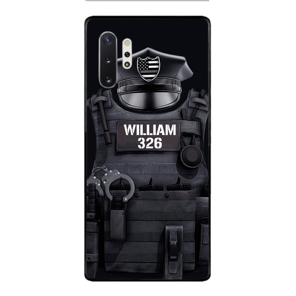 Personalized U.S Thin Blue Line Phone Case Printed 22APR-DT01