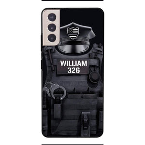 Personalized U.S Thin Blue Line Phone Case Printed 22APR-DT01