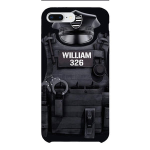 Personalized U.S Thin Blue Line Phone Case Printed 22APR-DT01