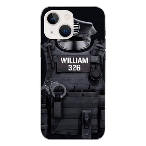 Personalized U.S Thin Blue Line Phone Case Printed 22APR-DT01