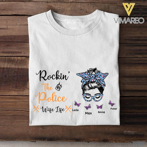 Personalized Rockin' The Police Wife Life Tshirt Printed 22APR-HC01